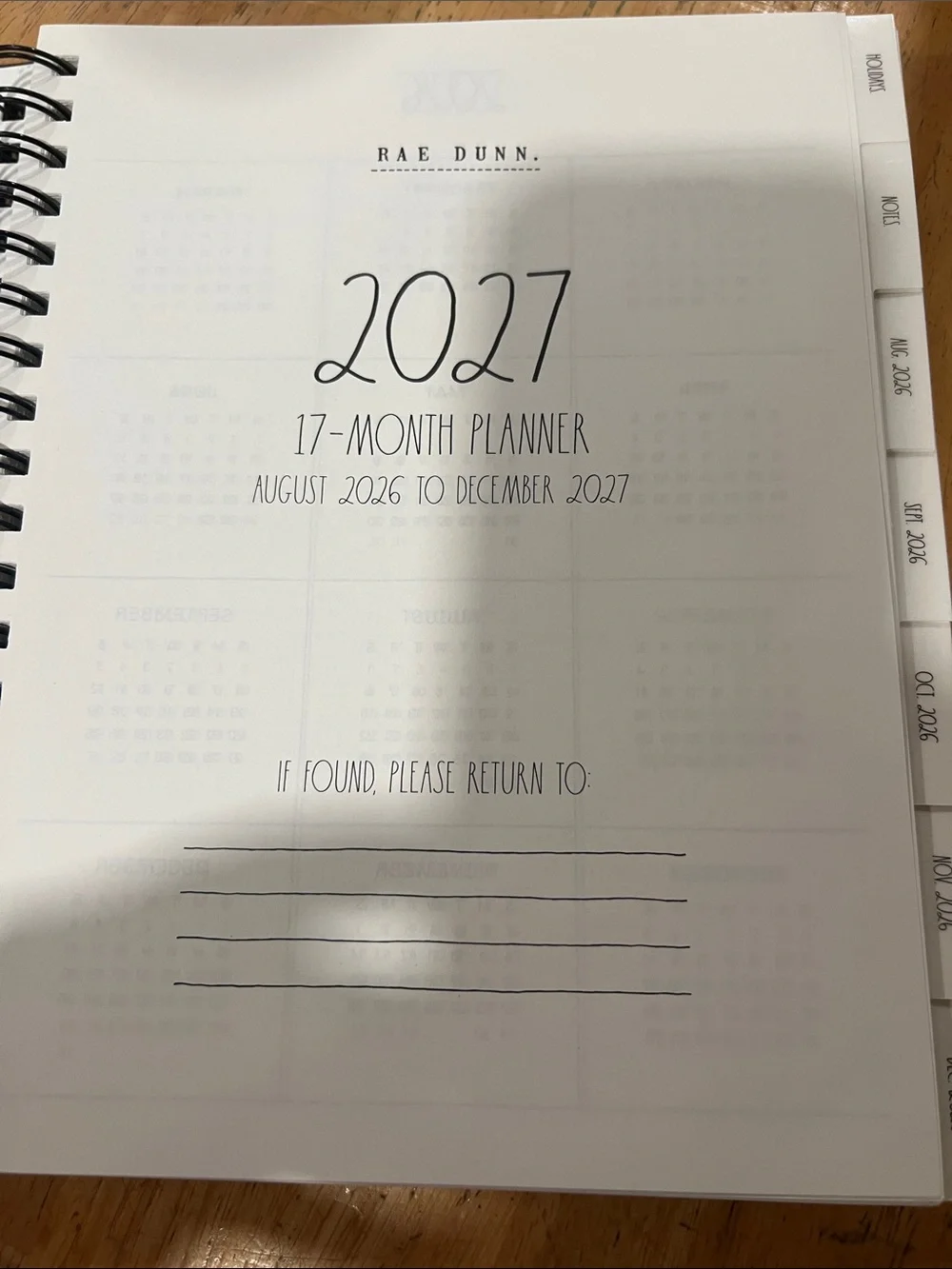 Rae Dunn Black & Gold 2027 Bee Spiral Planner - Picture 4 of 5